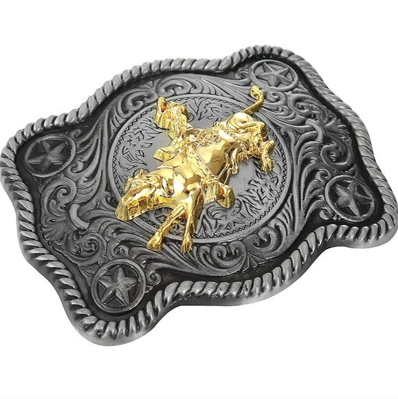 New bull rider rodeo belt buckle.  Many others listed. - Picture 3 of 4